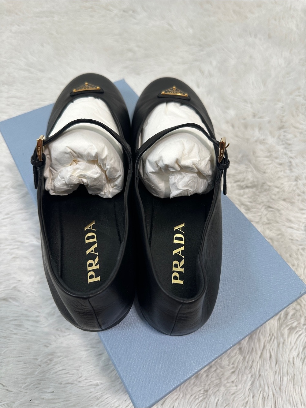 ❤️ NWT Prada Nappa Leather Ballerina Flats - Picture 4 of 12